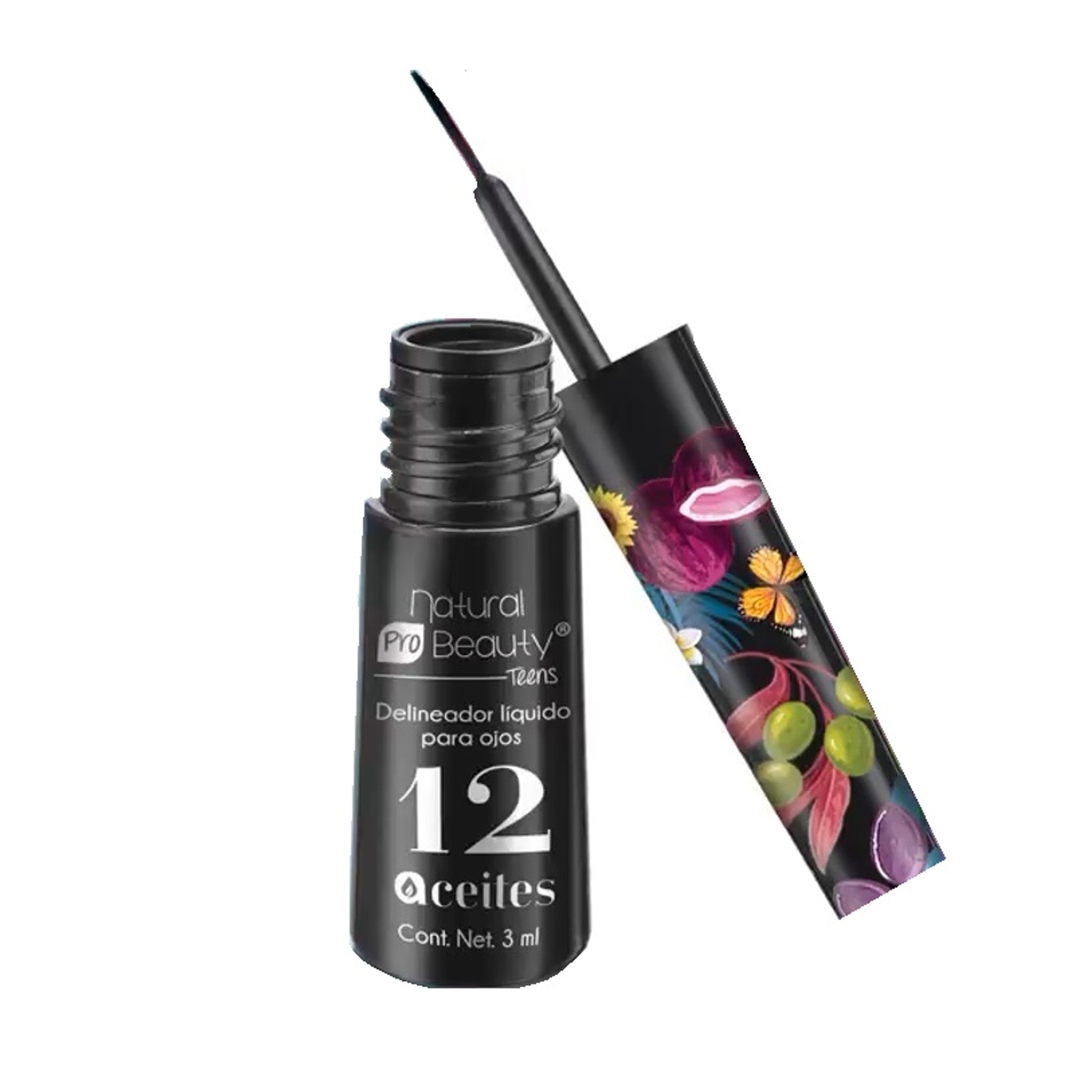 Delineador Liquido Para Ojos Con 12 Aceites NaturaL Pro Beauty Arabela.