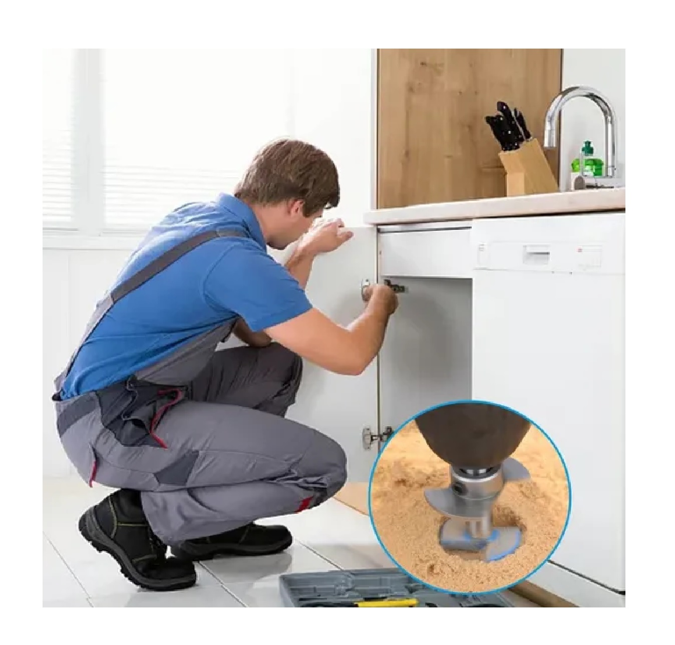 Guía De Perforación De Bisagra Para Taladros De Madera Y ABS
