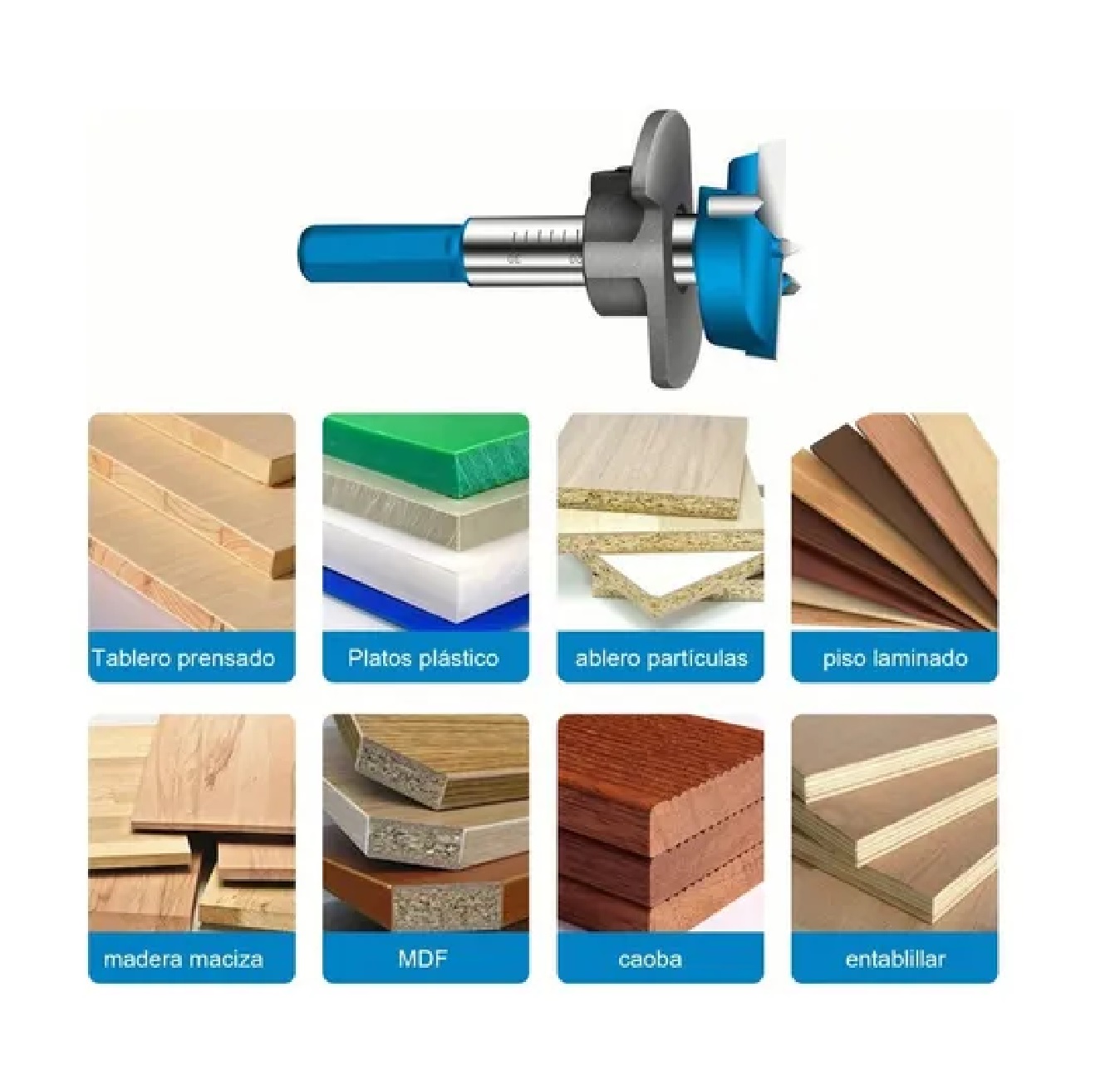 Guía De Perforación De Bisagra Para Taladros De Madera Y ABS