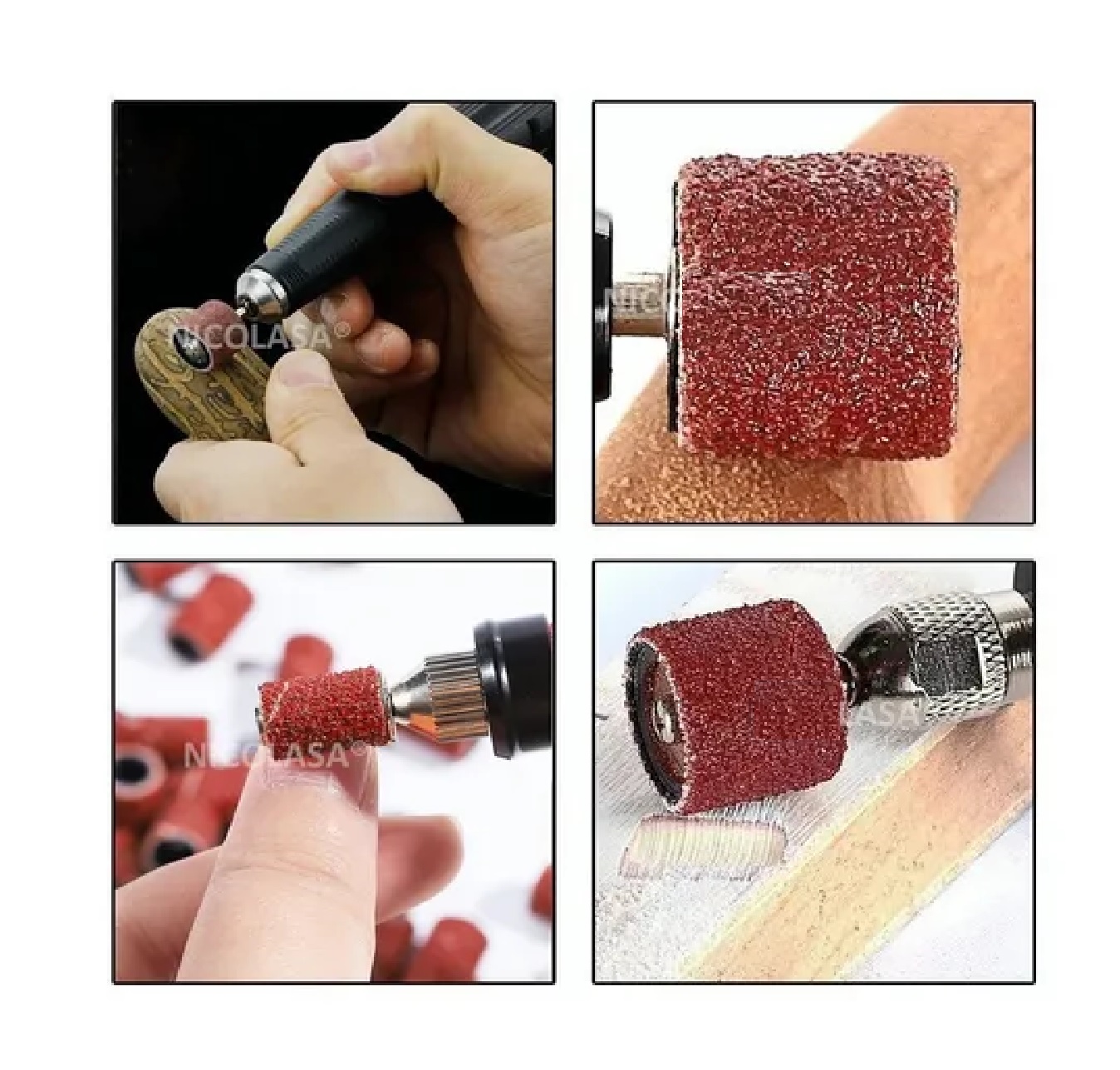 Set Lijas De Tambor Y 1 Mandrile 1/4 Para Dremel Mototool