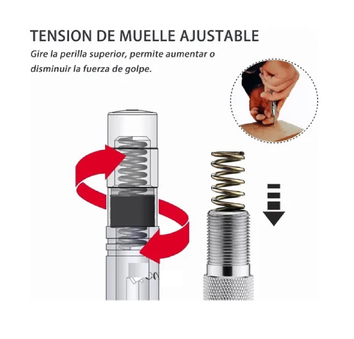 Duo Punzón Automatico Para Marcar Centros Metal Madera Punch 