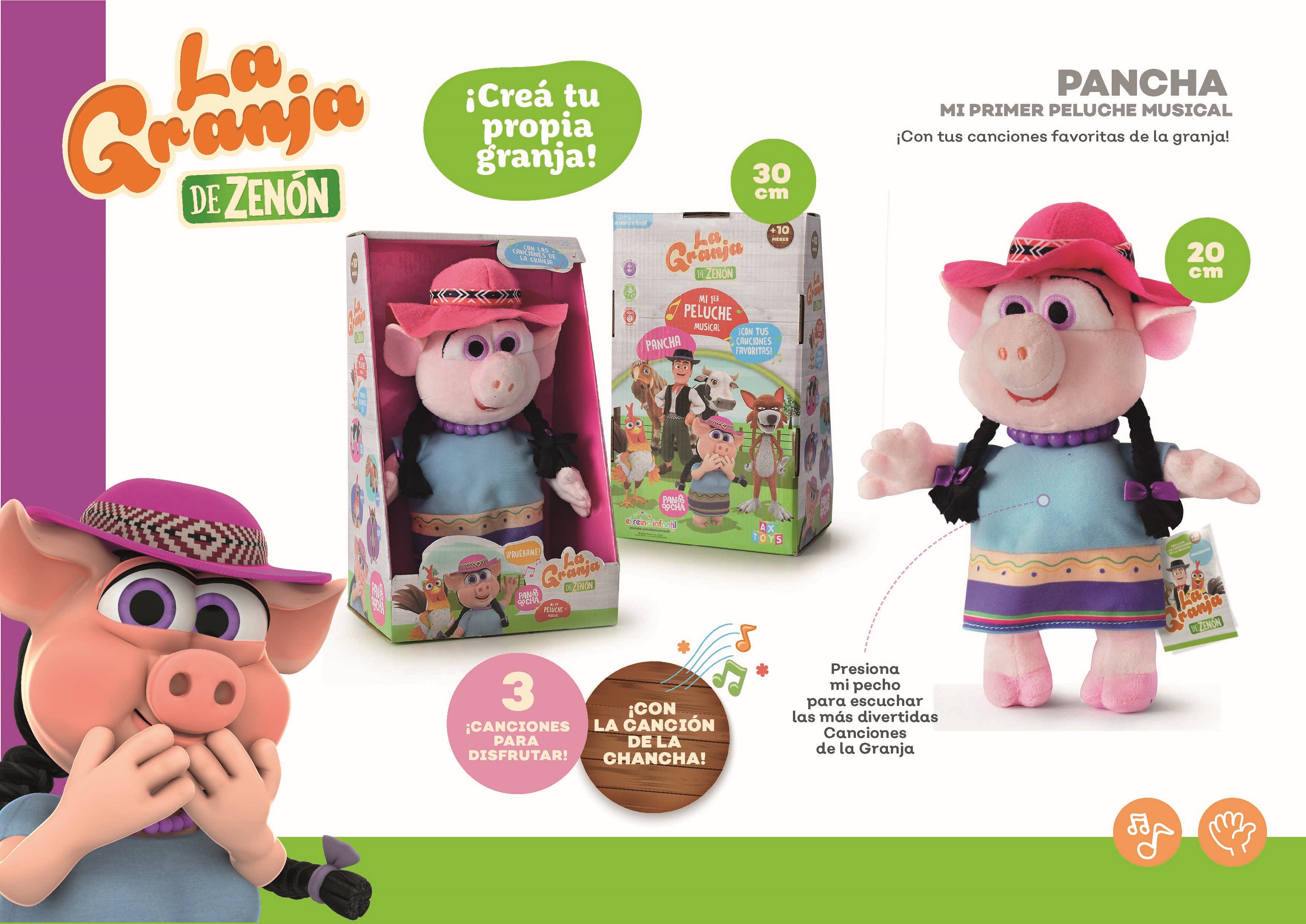 Chancha Doña Pancha Peluche Musical 30 Cm La Granja De Zenon El Reino Infantil