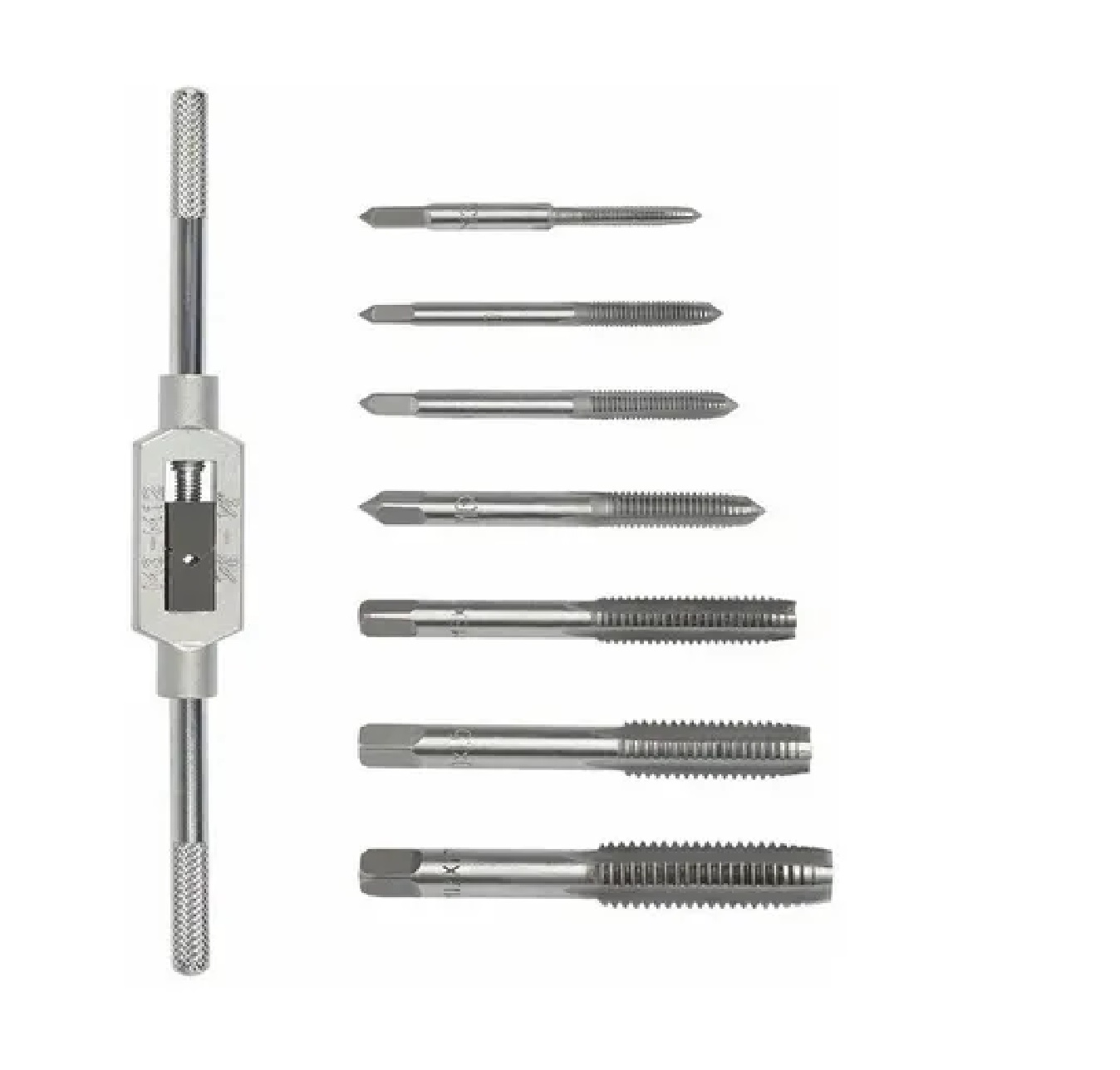 Kit De Machuelos Con Maneral Broca Tipo Matraca Ajustable