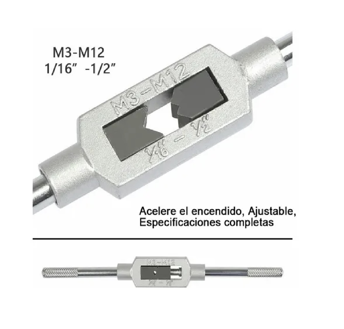 Kit De Machuelos Con Maneral Broca Tipo Matraca Ajustable