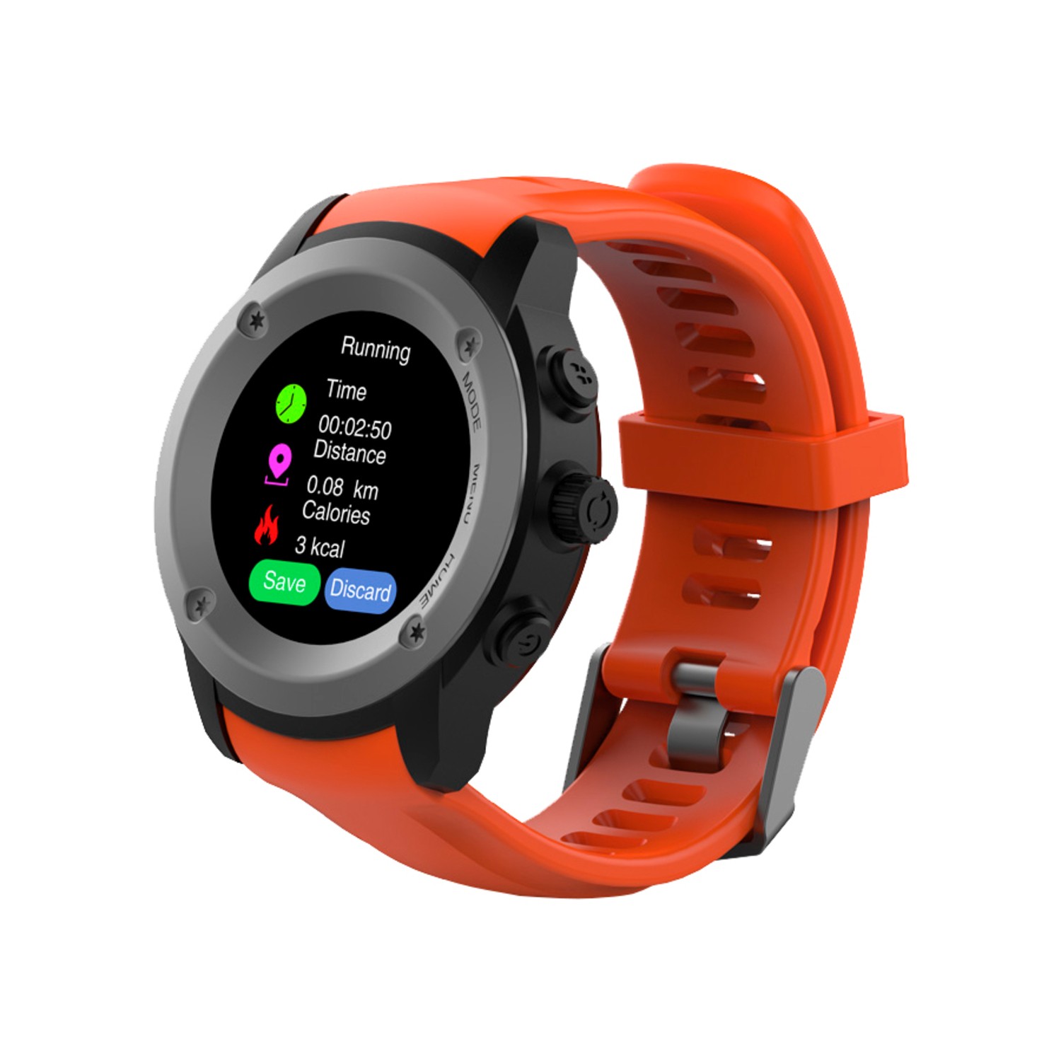 Smartwatch GHIA Draco GAC-141. Naranja, Pantalla touch 1.3" pulgadas, Lector de pulso cardiaco, GPS, podómetro. Bluetooth