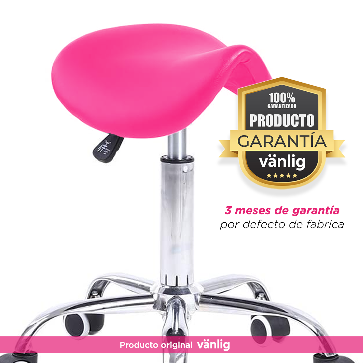 Silla Taburete Banco Ovalado Rosa Masajes Consultorio Tatoo Spa VANLIG