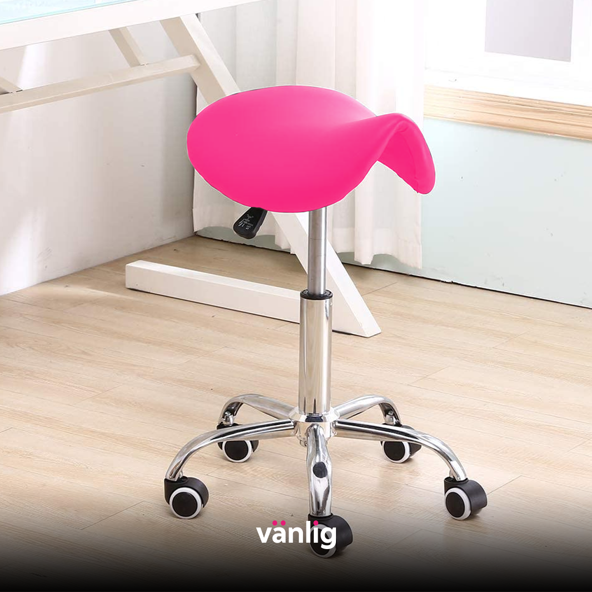 Silla Taburete Banco Ovalado Rosa Masajes Consultorio Tatoo Spa VANLIG