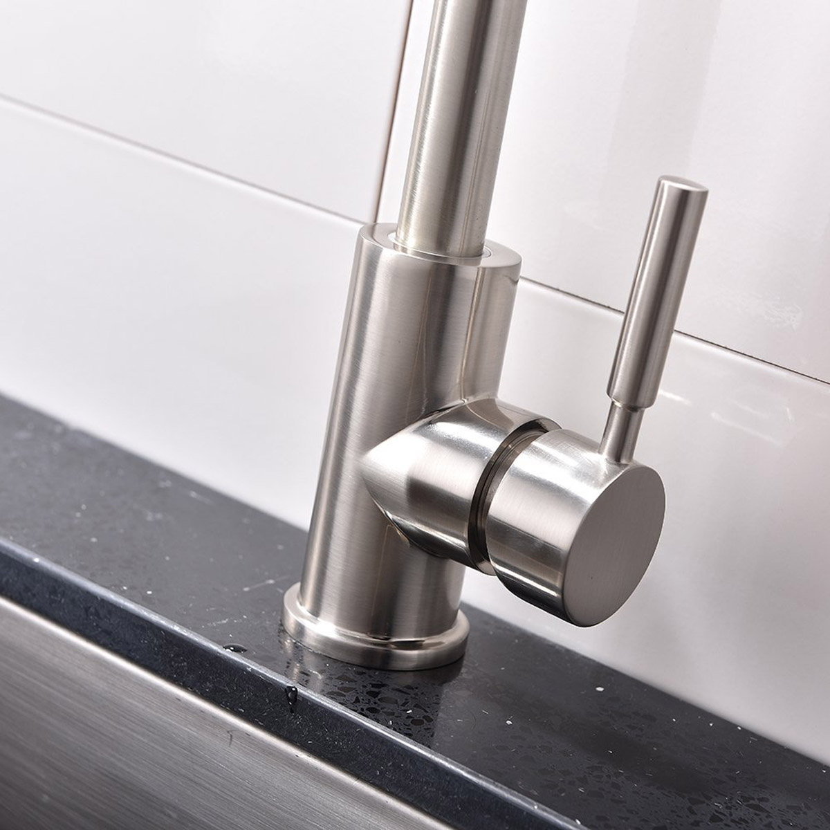 Esatto® Monomando Llave De Cocina Moderna Acero Satin Gc-022