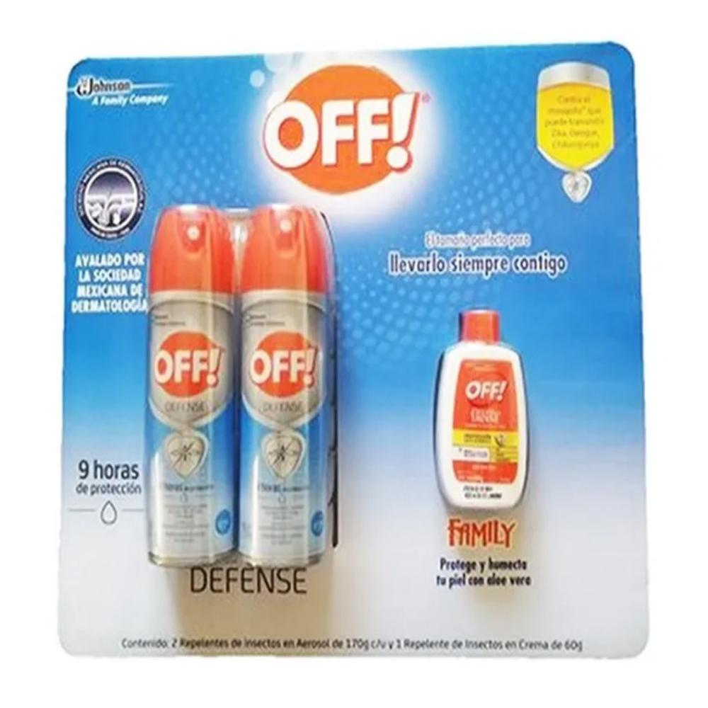 Repelente De Insectos 2/170gr + 1/60gr Off Defense