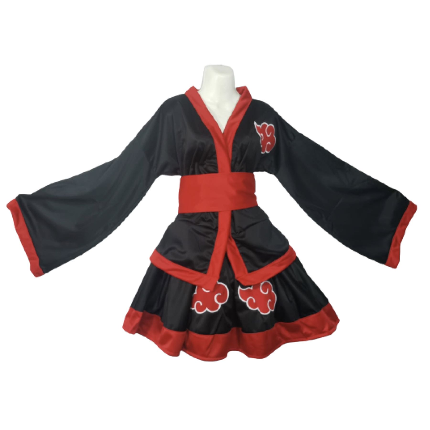 Vestido Akatsuki Mujer Cosplay Naruto Nubes Itachi Konan Sasori Conjunto Falda Saco Unitalla Dama