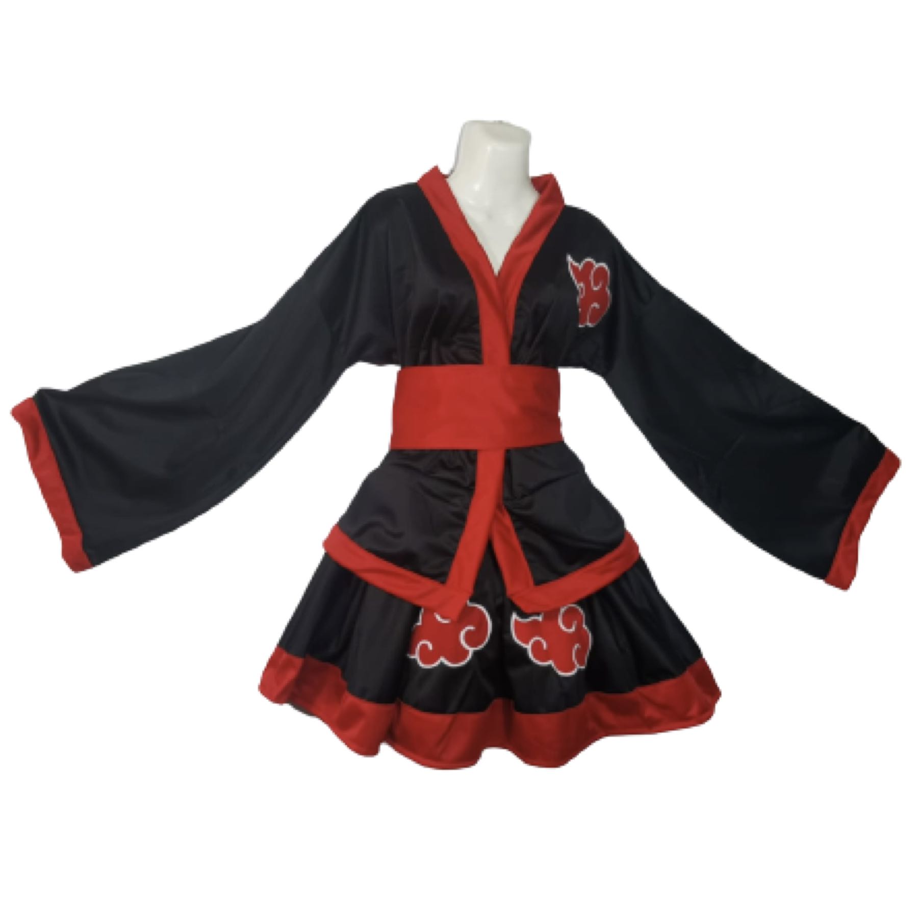 Vestido Akatsuki Mujer Cosplay Naruto Nubes Itachi Konan Sasori Conjunto Falda Saco Unitalla Dama
