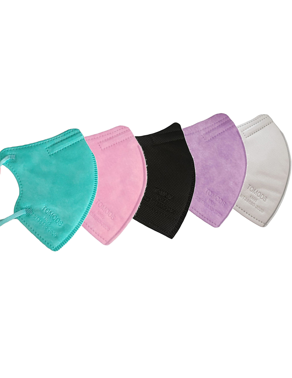 Set de 50 cubrebocas KN95 infantiles de colores 
