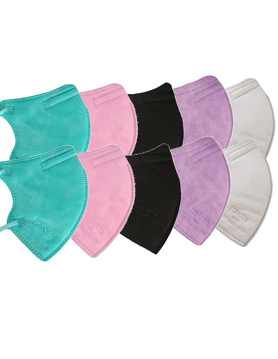 Set de 100 cubrebocas KN95 infantiles de colores 