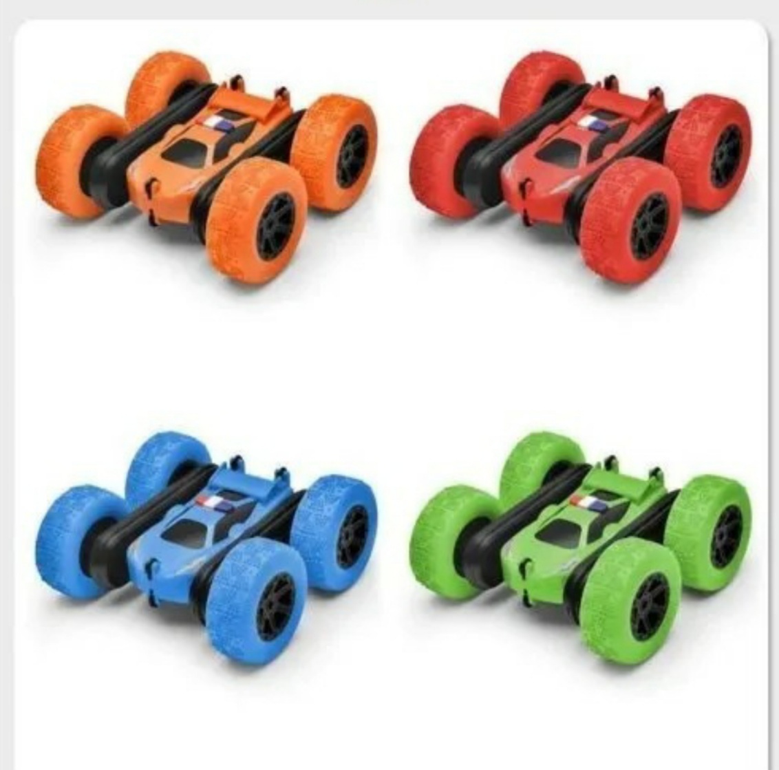 Stunt Car Azul Spray Carro Acrobático Radio Control Rota Y Camina