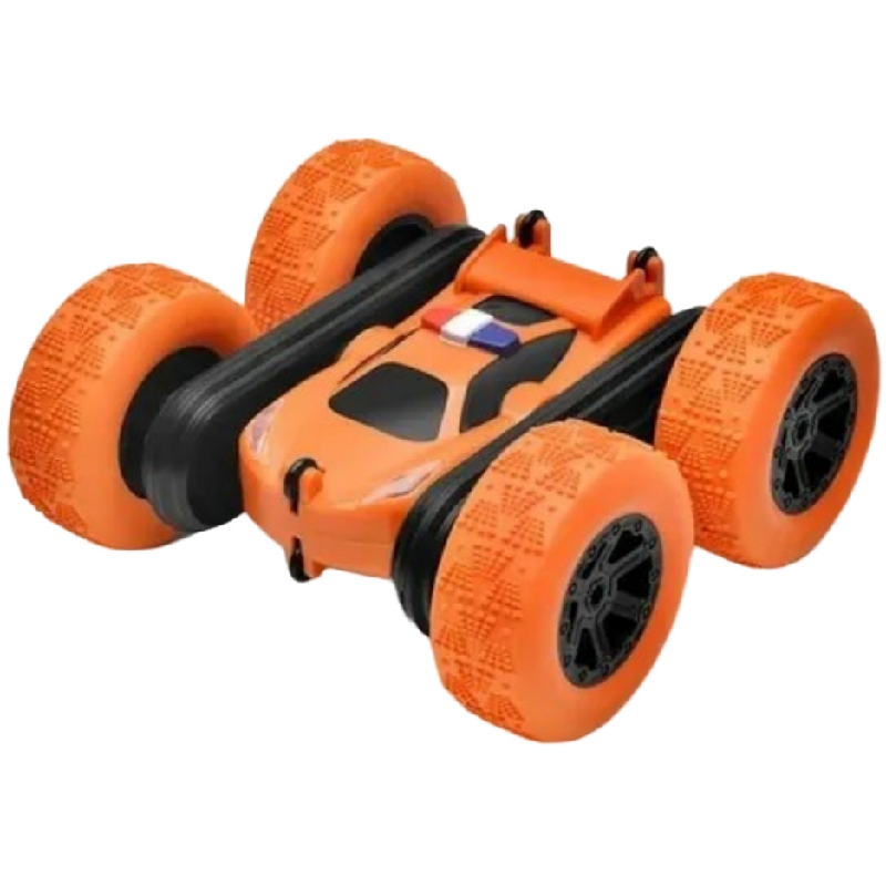 Stunt Car Naranja Spray Carro Acrobático Radio Control Rota Y Camina