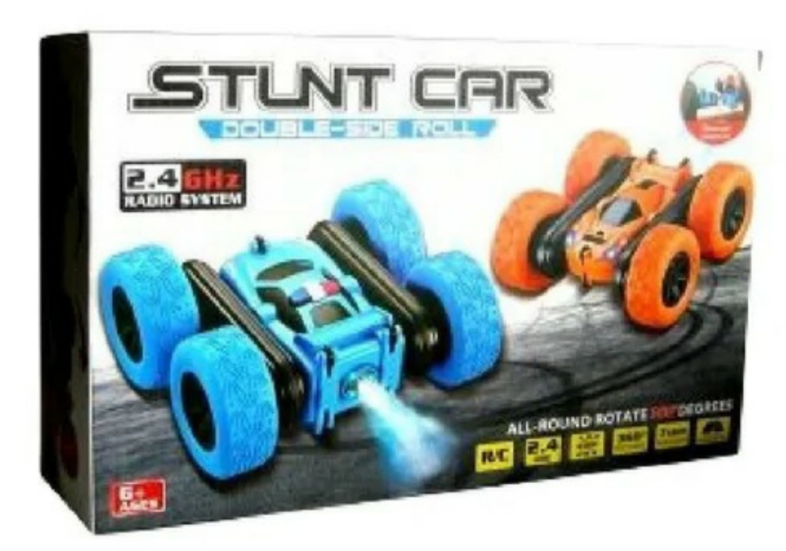 Stunt Car Naranja Spray Carro Acrobático Radio Control Rota Y Camina