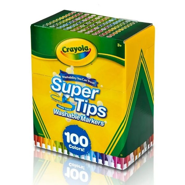 Marcadores Crayola Super Tips 100 Piezas Lavables.