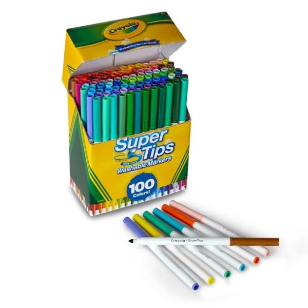 Marcadores Crayola Super Tips 100 Piezas Lavables.
