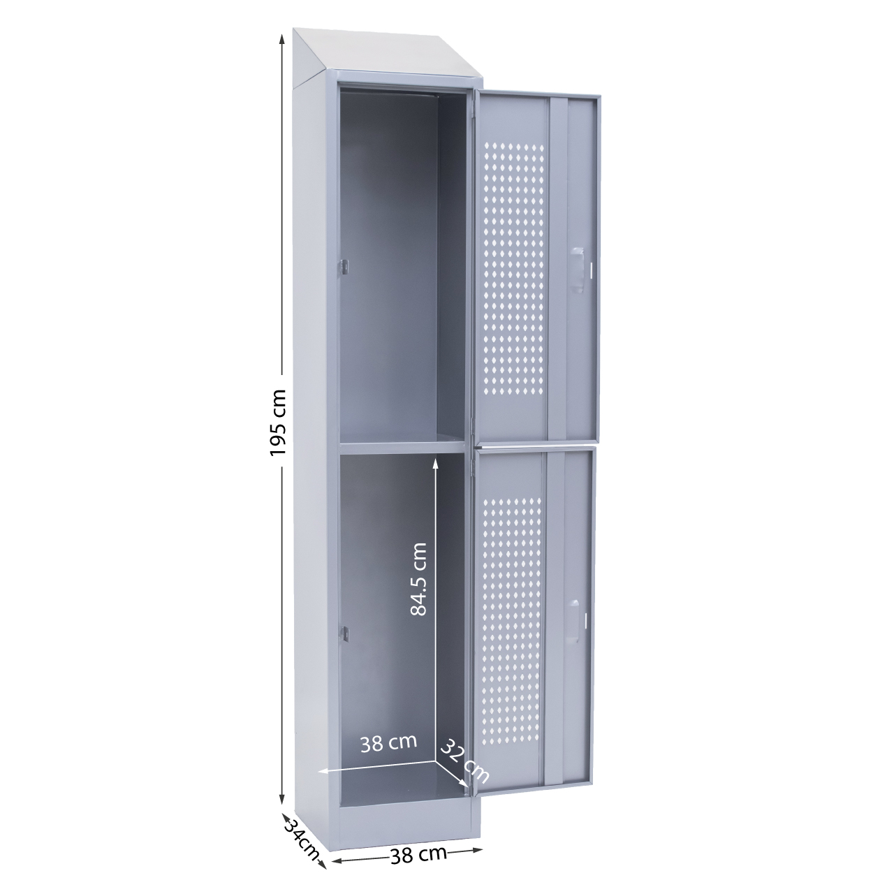 LOCKER DE 2 PUERTAS CON REJILLA Y COPETE