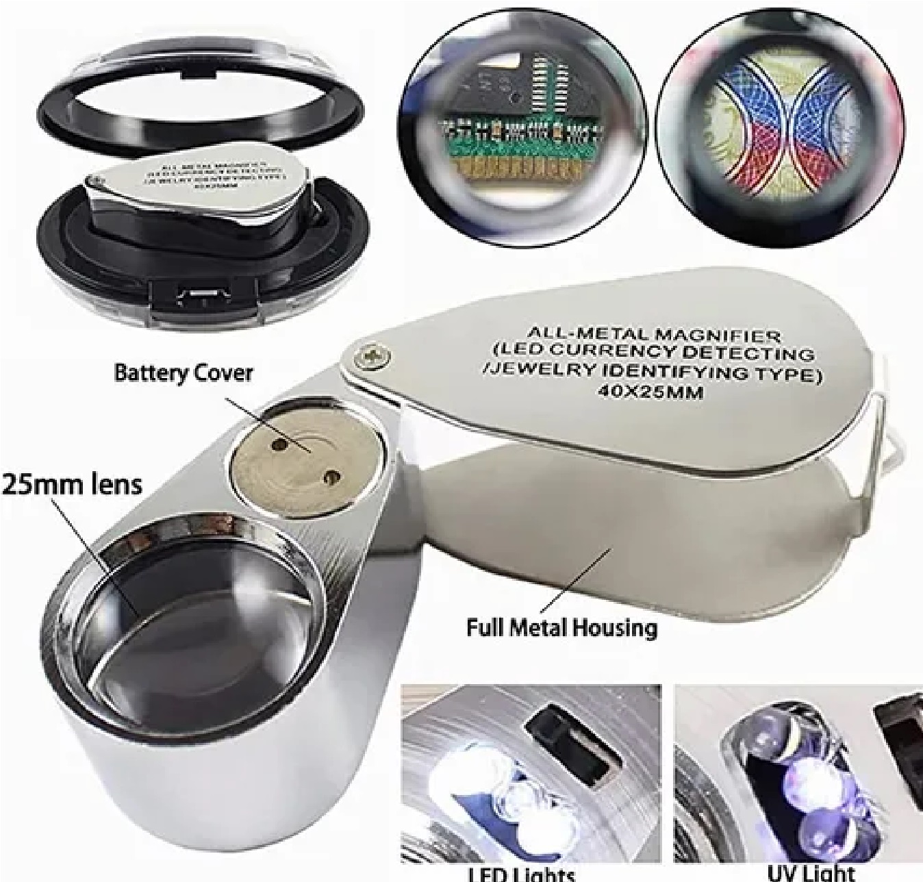 Lupa Joyero Tri C/led 12-22mm 30-60x