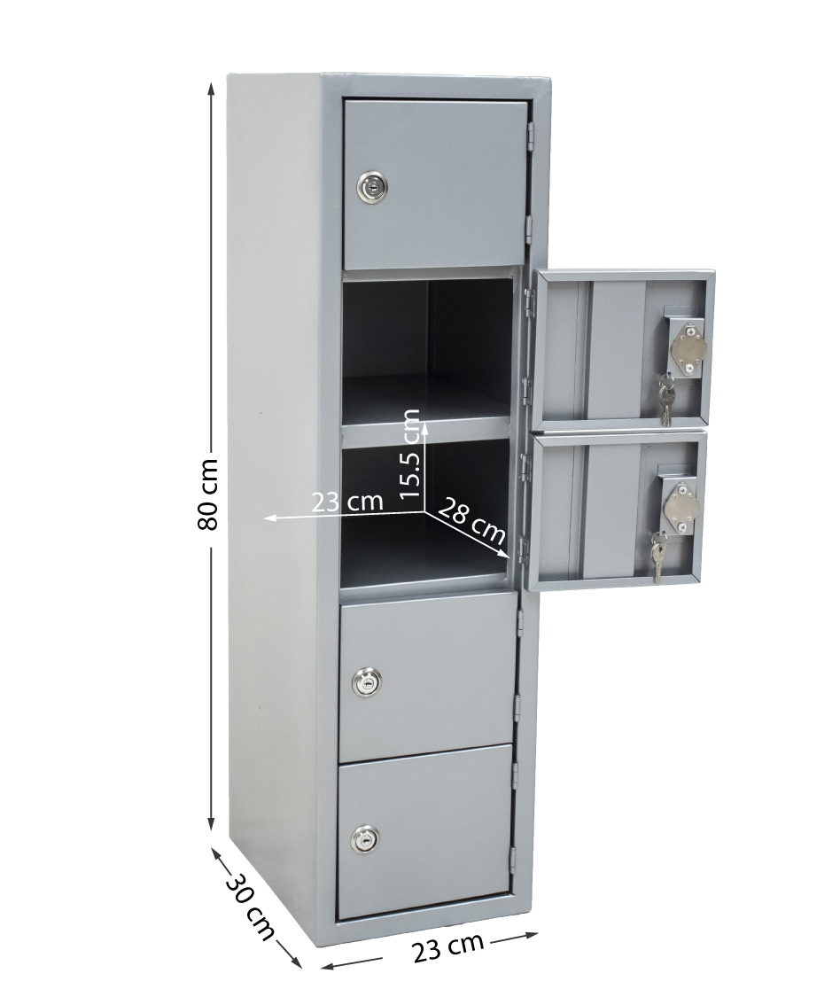 LOCKER PARA CELULAR DE 5 PUERTAS CON CHAPA