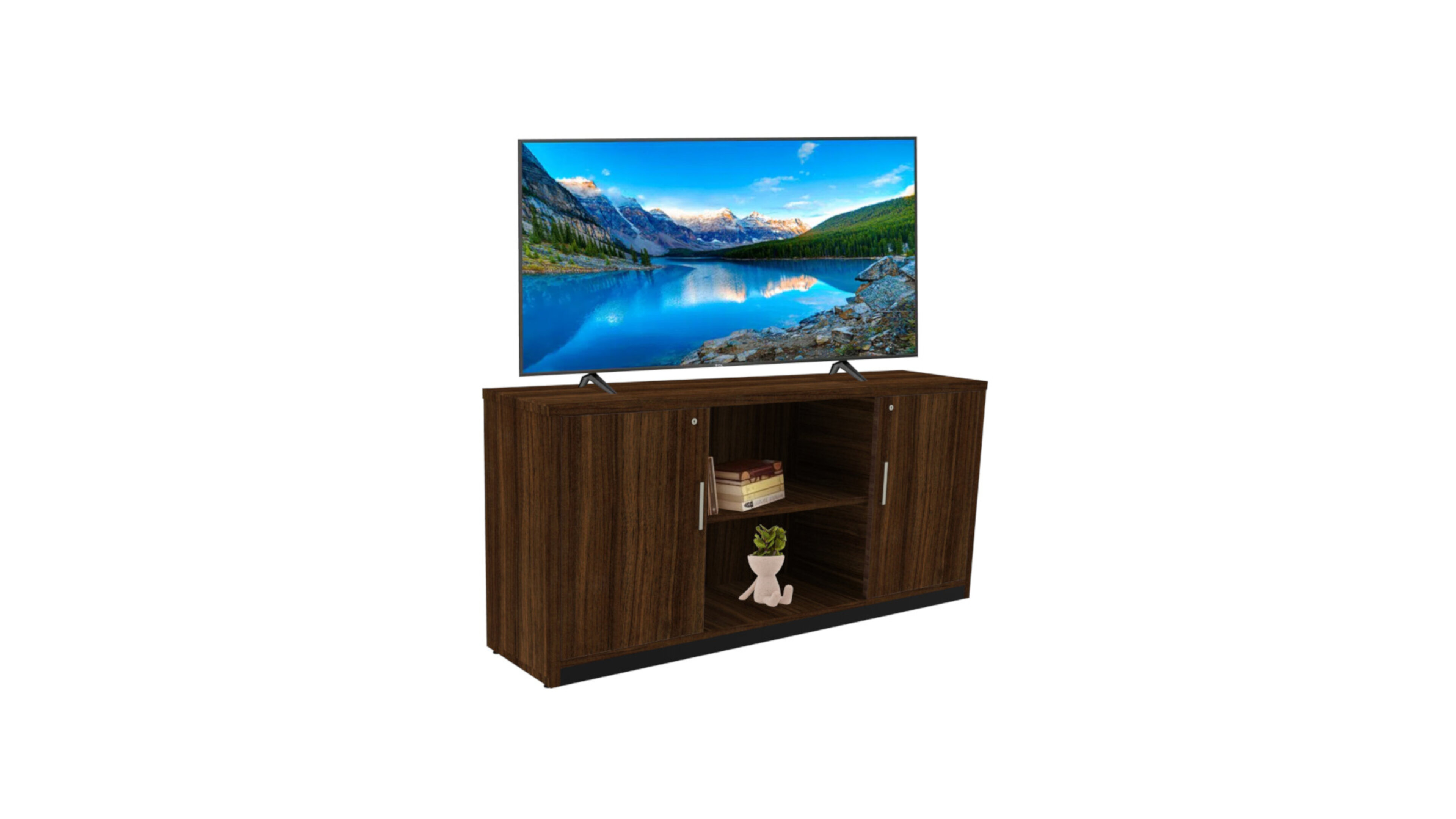 Línea Italia Credenza - Mueble de T.V. KLASS03 / Color Ceniza-Eucalipto-Nogal | Adaptable al Hogar, oficina o Estudio | material de Alta Calidad | resistente y Duradero | Fácil Armado