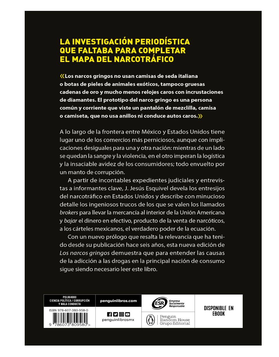 Libros Los Narcos Gringos Autor J. Jesús Esquivel