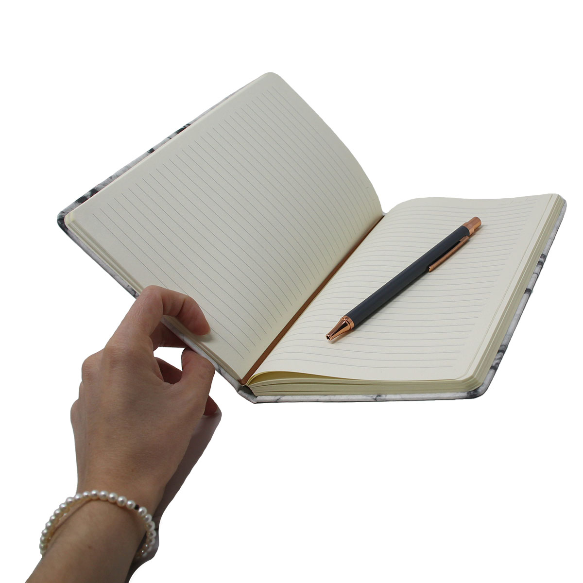 Set Libreta De Notas, Mármol Elegante Juvenil Elias Con Bolígrafo
