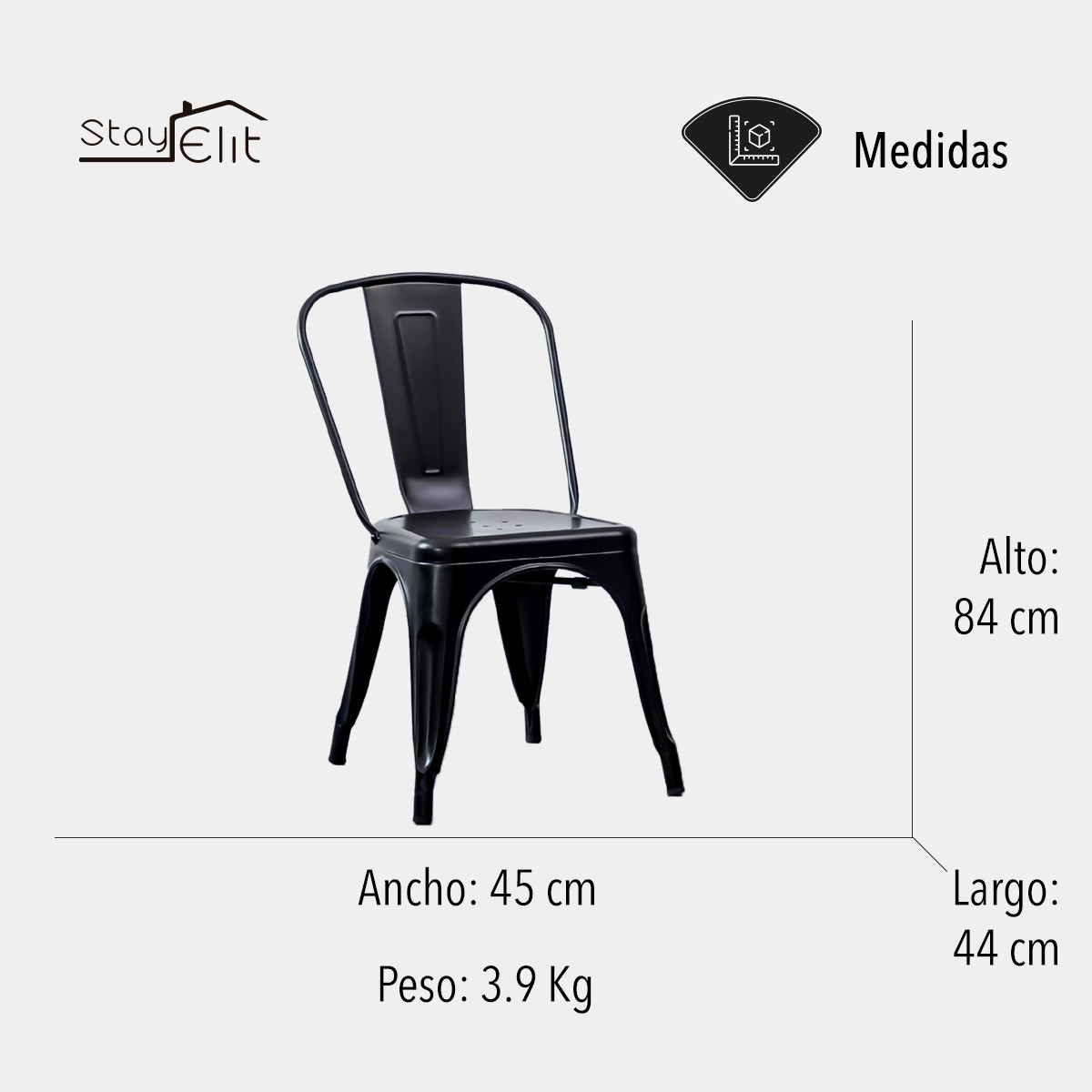 SET DE 4 SILLAS METALICAS TIPO TOLIX