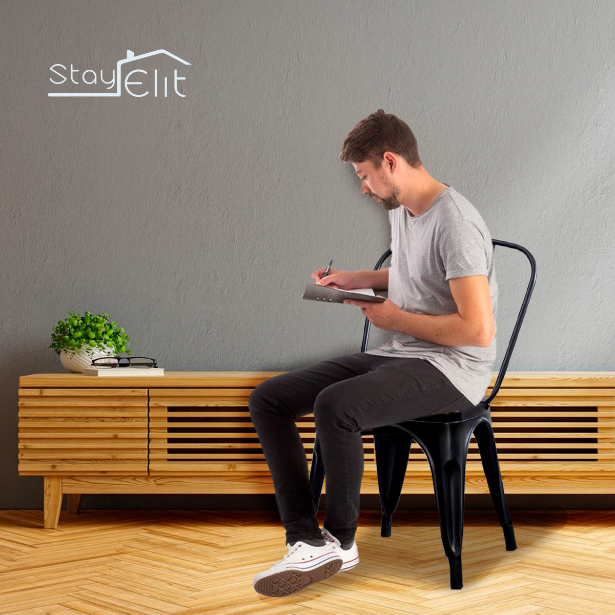 SET DE 4 SILLAS METALICAS TIPO TOLIX