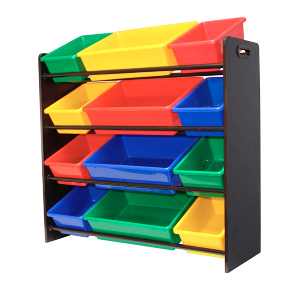  Juguetero Estante Organizador para recamara de niños Con 12 Cajas