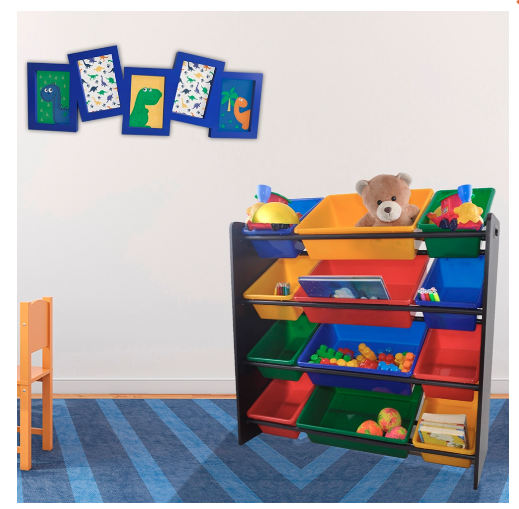  Juguetero Estante Organizador para recamara de niños Con 12 Cajas