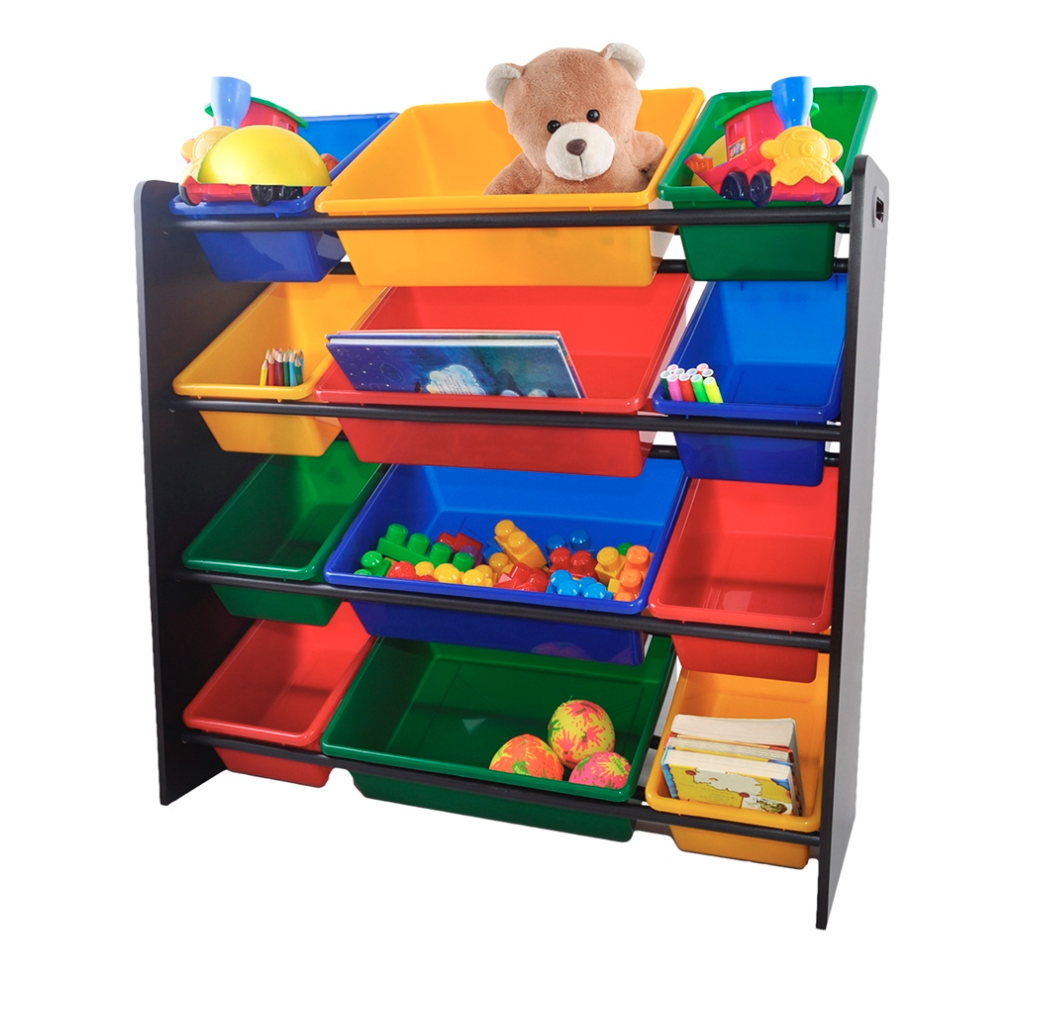  Juguetero Estante Organizador para recamara de niños Con 12 Cajas