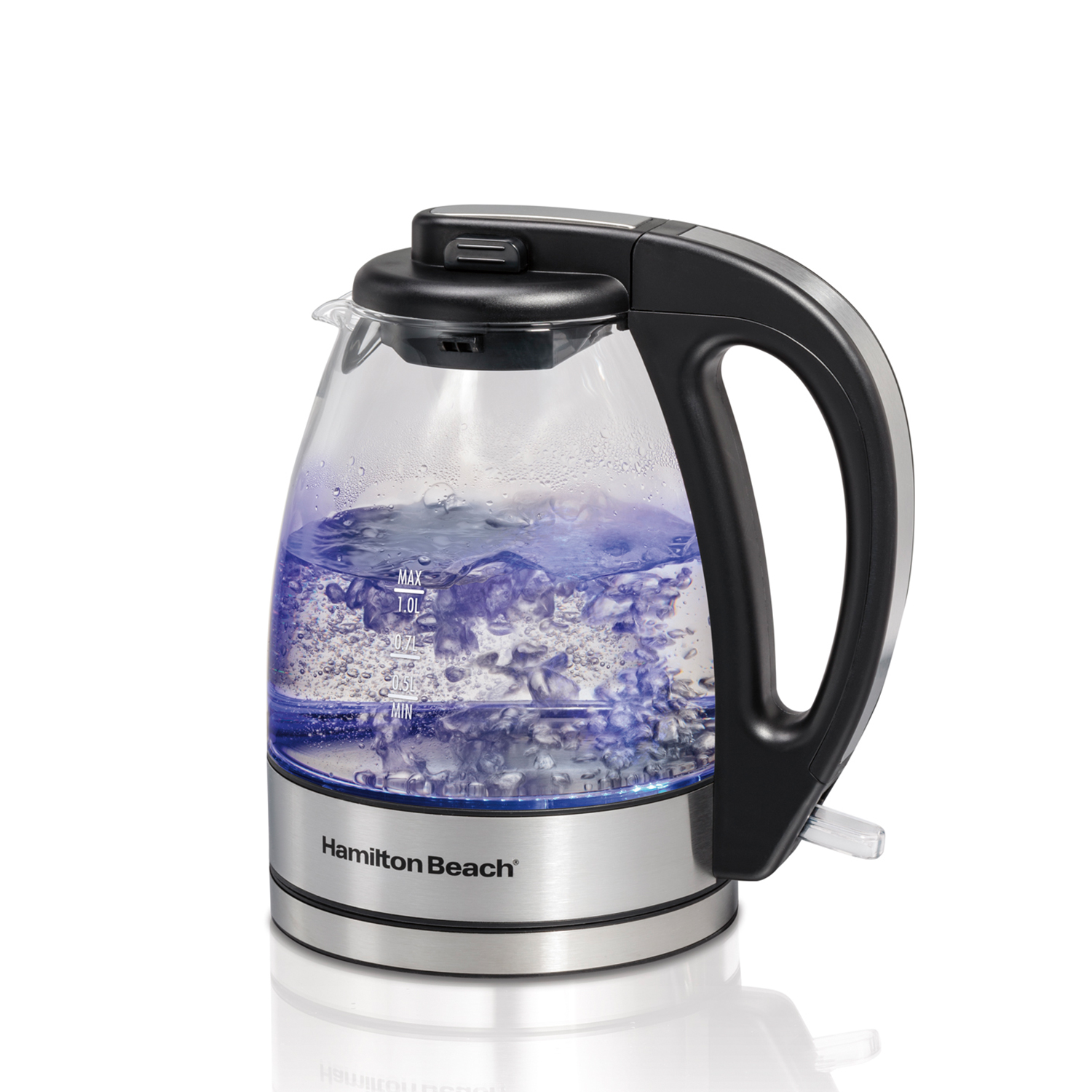 Jarra eléctrica Hamilton Beach 40865 transparente y negra 120V 1.7L