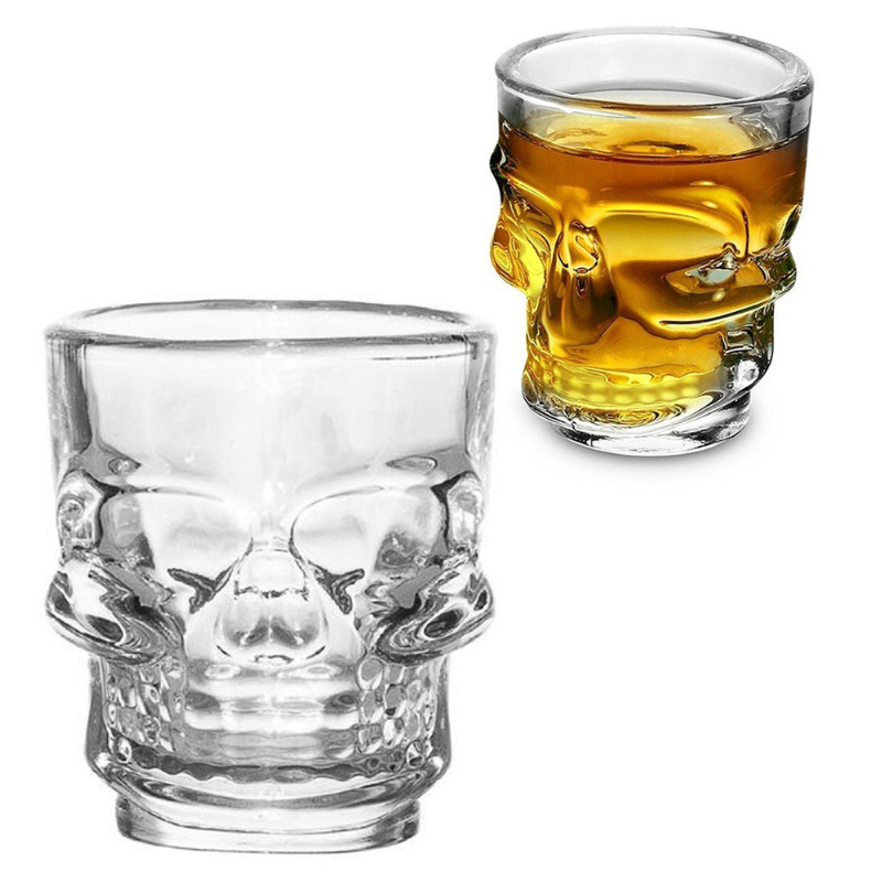 Top Choice 1694-31 6 Vasos Tequileros Caballitos o Tequileros de Vidrio Calaca  59ml