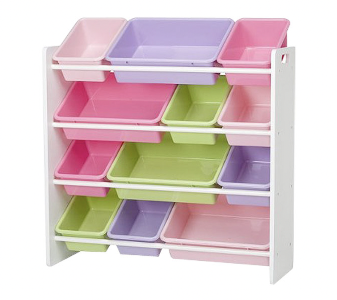 Juguetero Estante Organizador para recamara de niños Con 12 Cajas