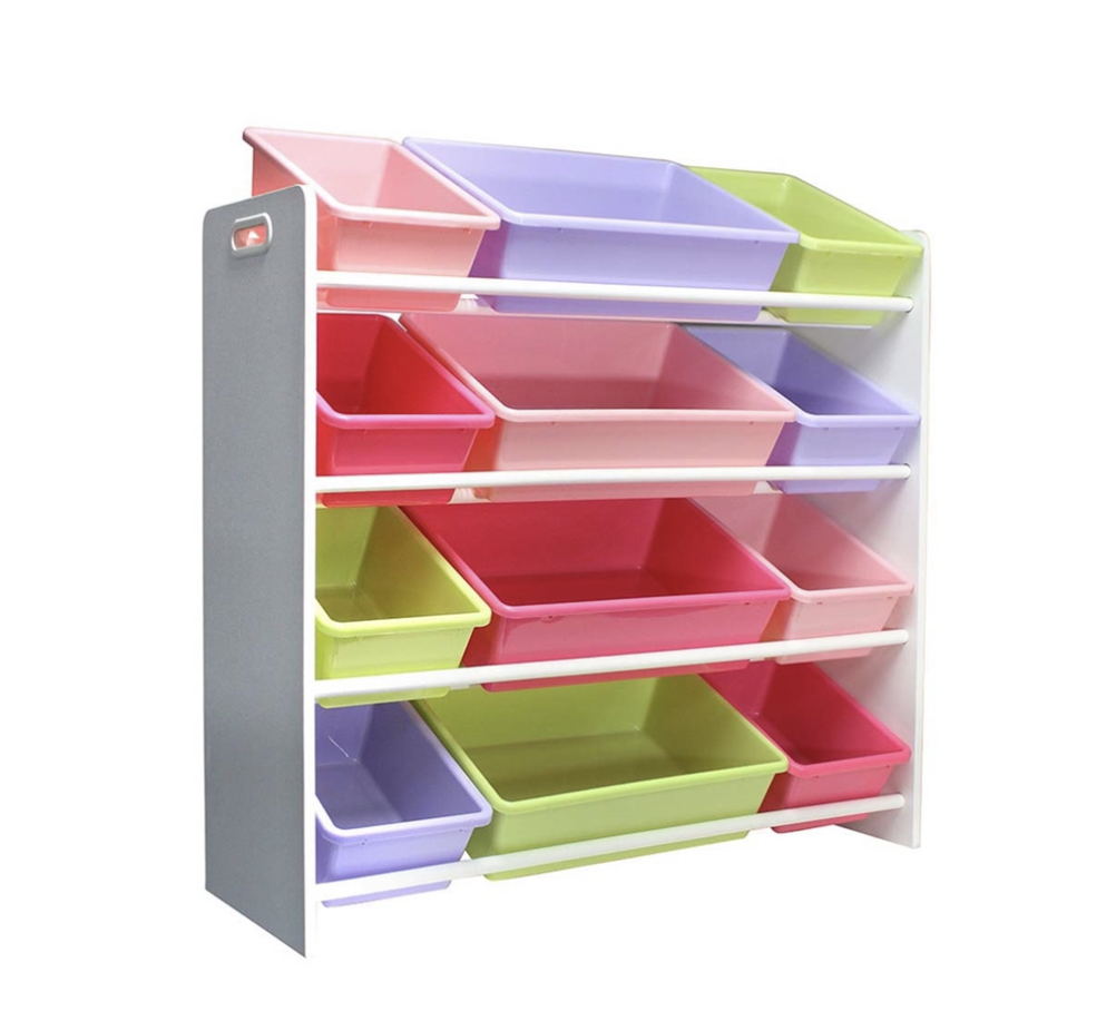 Juguetero Estante Organizador para recamara de niños Con 12 Cajas