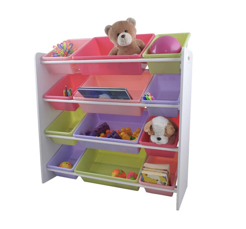 Juguetero Estante Organizador para recamara de niños Con 12 Cajas