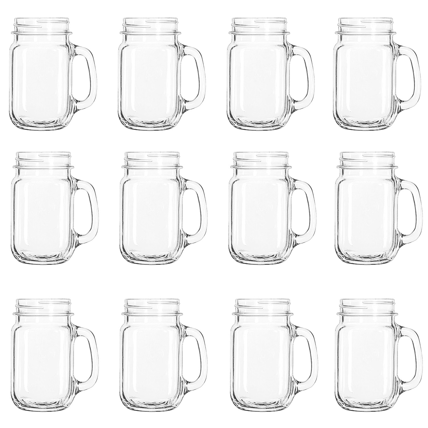 Top Choice 2415-2108 12 Vasos Tequileros Caballitos Shots Mason Jar Mini De Vidrio 100ml
