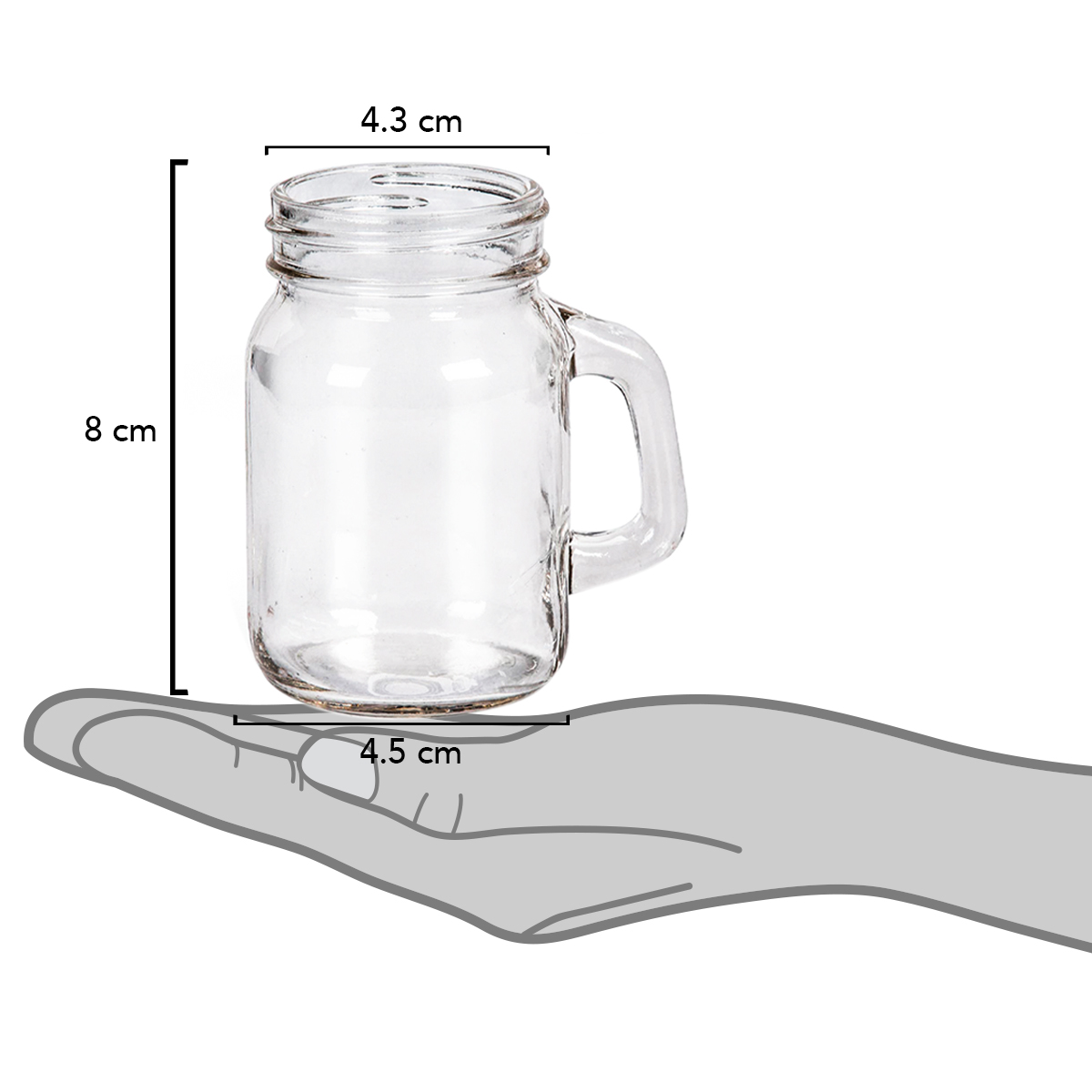 Top Choice 2415-2108 12 Vasos Tequileros Caballitos Shots Mason Jar Mini De Vidrio 100ml
