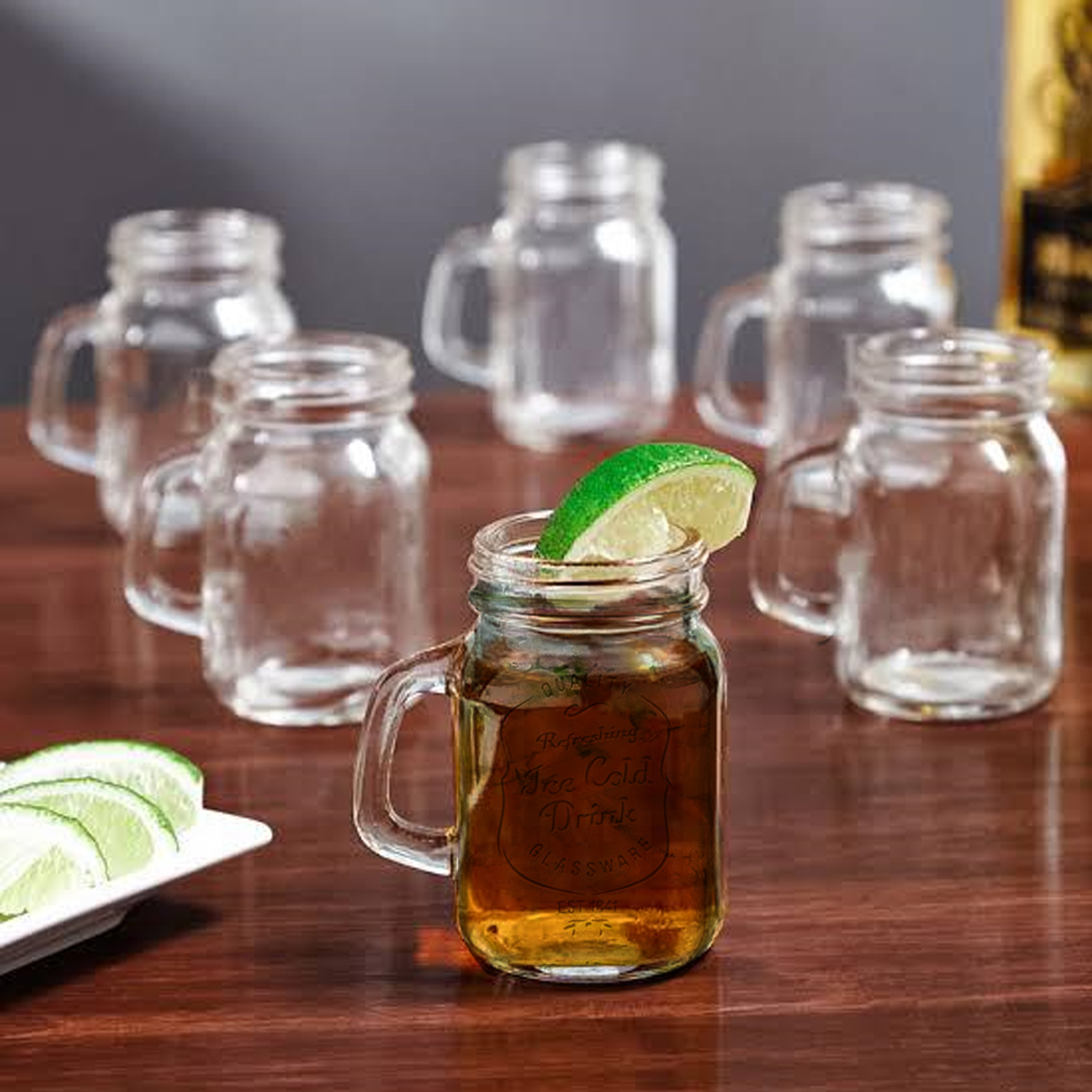 Top Choice 2415-2108 12 Vasos Tequileros Caballitos Shots Mason Jar Mini De Vidrio 100ml