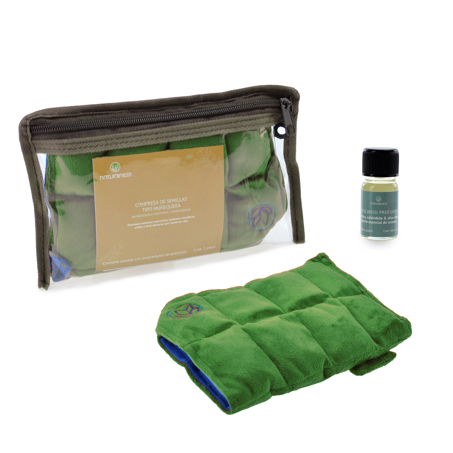 Naturalness - Compresa térmica  Para Muñeca. Tipo muñequera, Elaborada con Semillas y Plantas Medicinales - Línea Ortopédica Ideal para Rehabilitación, Fisioterapia o Descanso (Compresa )