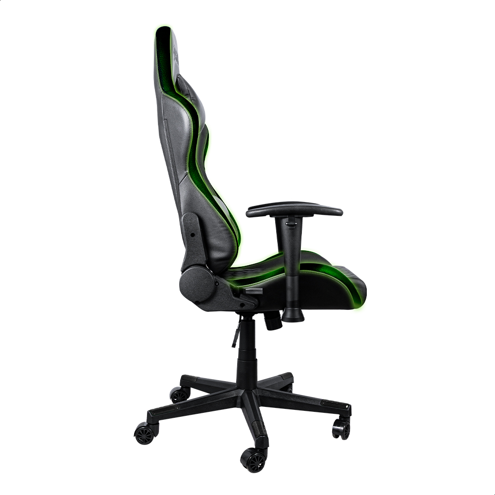 Silla Gamer Xbox Luces LED RGB Negro Descanzabrazos 2D Asiento reclinable con elevación y ruedas silenciosas 360