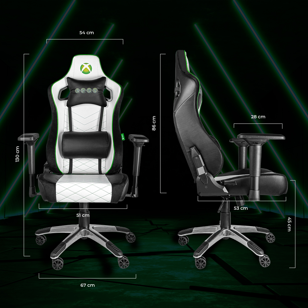 Silla Gamer Xbox Edición Especial  Blanco/Negro Confeccionada en koskin