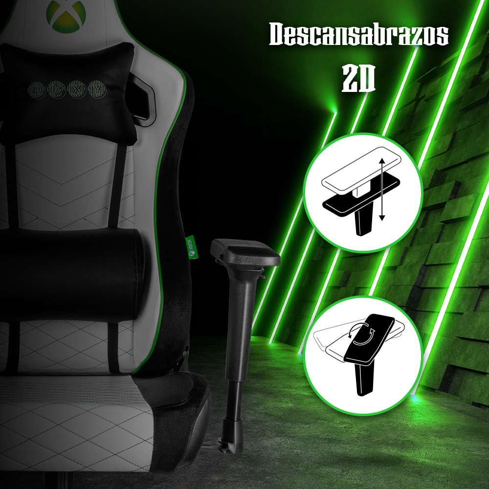Silla Gamer Xbox Edición Especial  Blanco/Negro Confeccionada en koskin