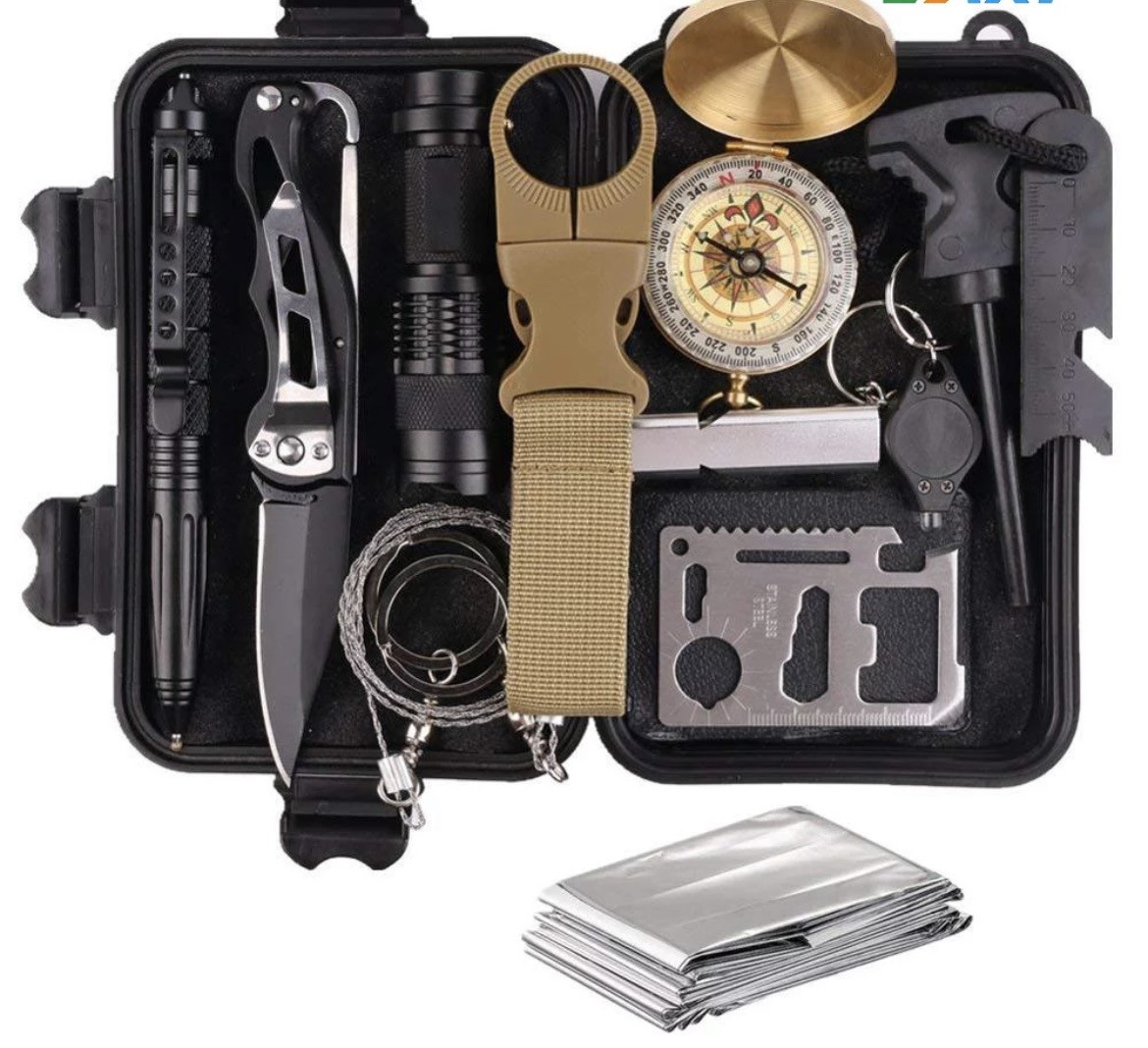 Safety GRAM Kit Tactico Militar de Superviviencia. Kit de Herramientas Ideal para actividades al aire libre