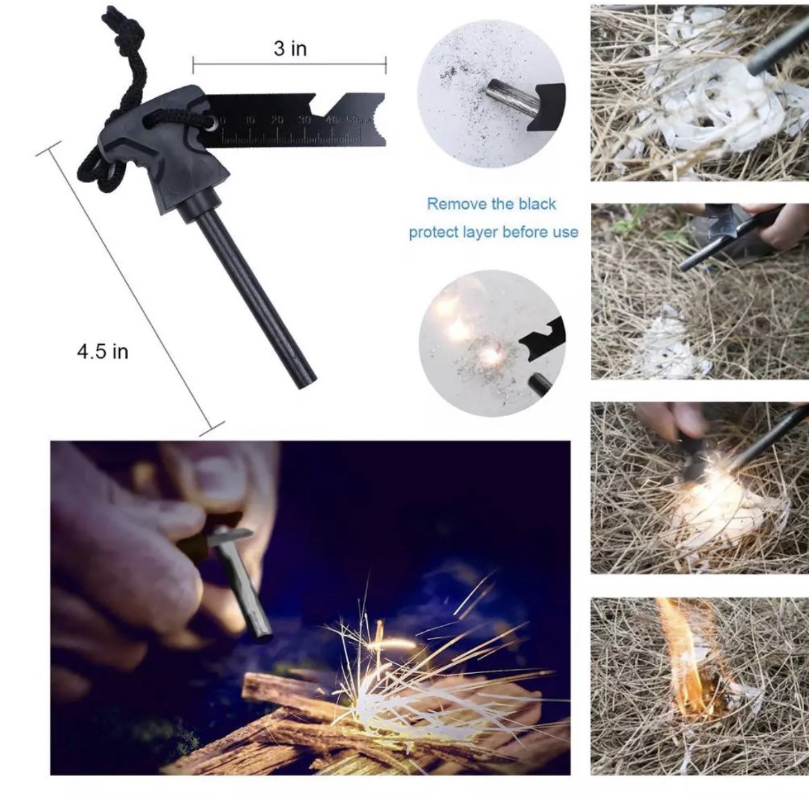 Safety GRAM Kit Tactico Militar de Superviviencia. Kit de Herramientas Ideal para actividades al aire libre