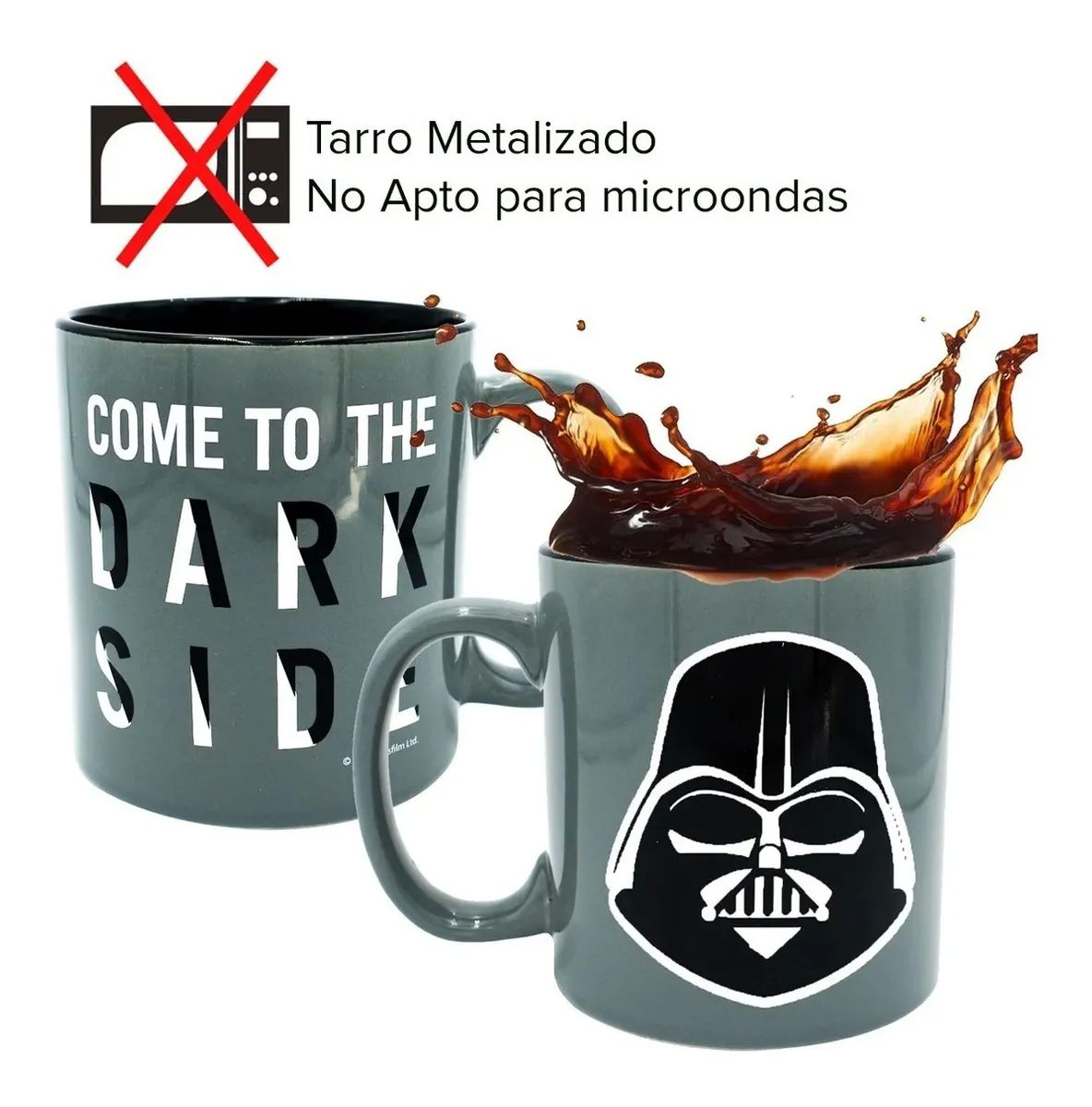 Taza Cerámica Metalizada Disney Star Wars Darth Vader 592ml