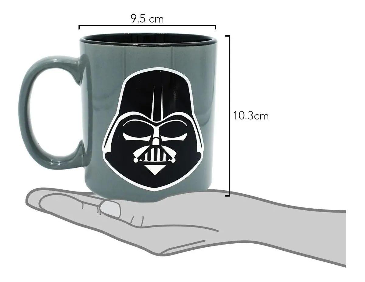 Taza Cerámica Metalizada Disney Star Wars Darth Vader 592ml