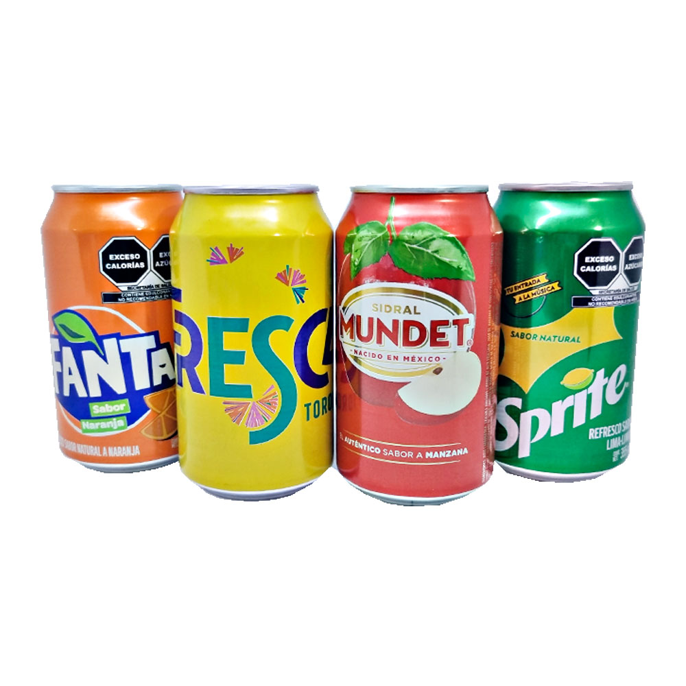 4pack Refresco Sabores Lata Fanta Sprite Mundet Fresca